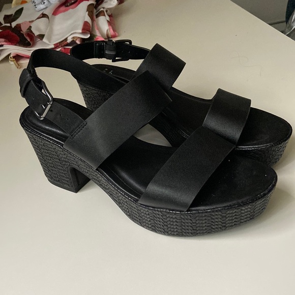 a new day Shoes - Like New Black Wedge Platform Sandals 8.5 A New Day